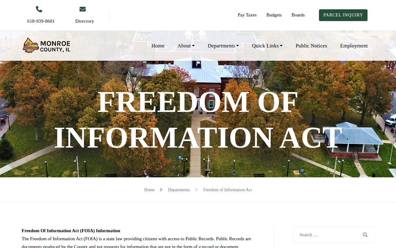 Monroe County arrest record FOIA request instructions